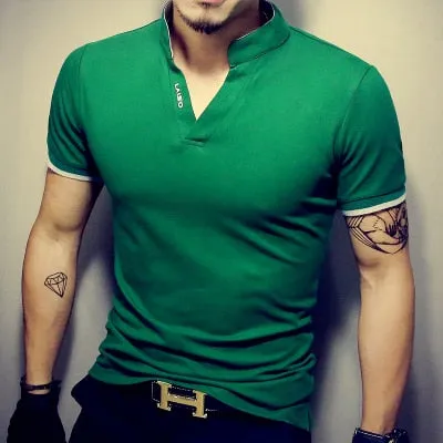 Men's Casual Patchwork T Shirt..