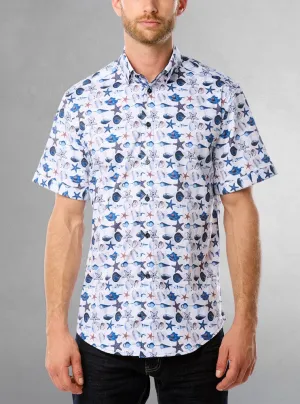 Men's casual short sleeve stretch shirt