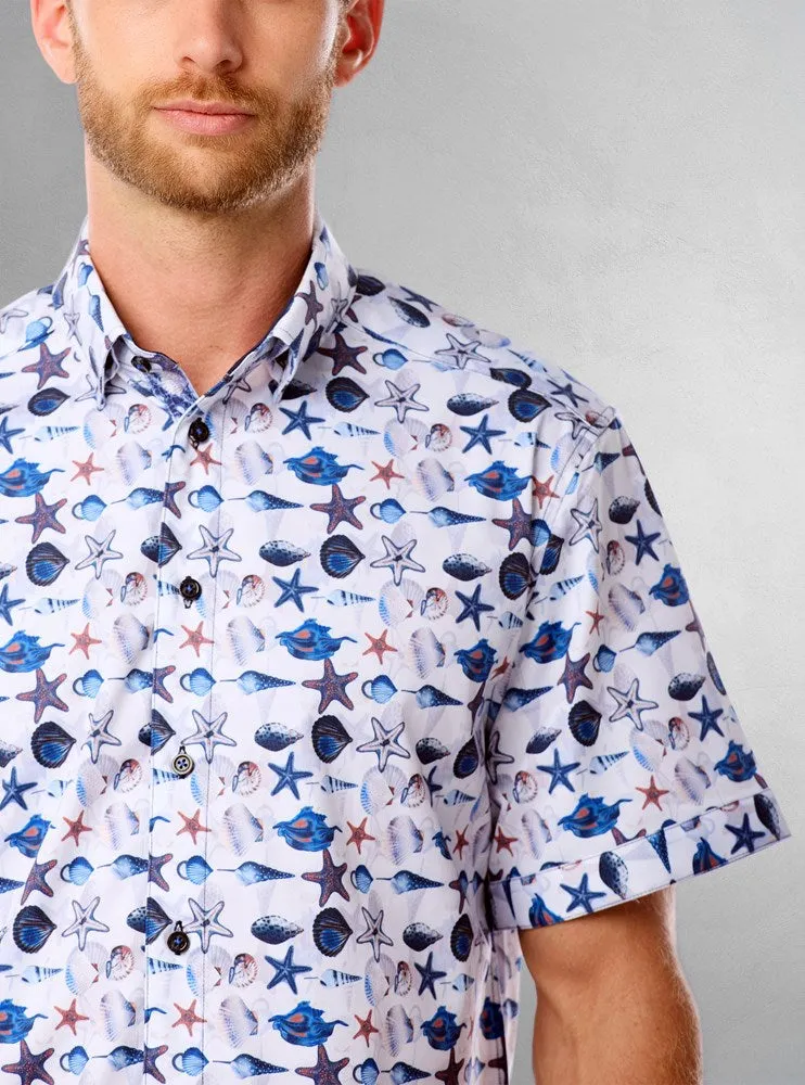 Men's casual short sleeve stretch shirt