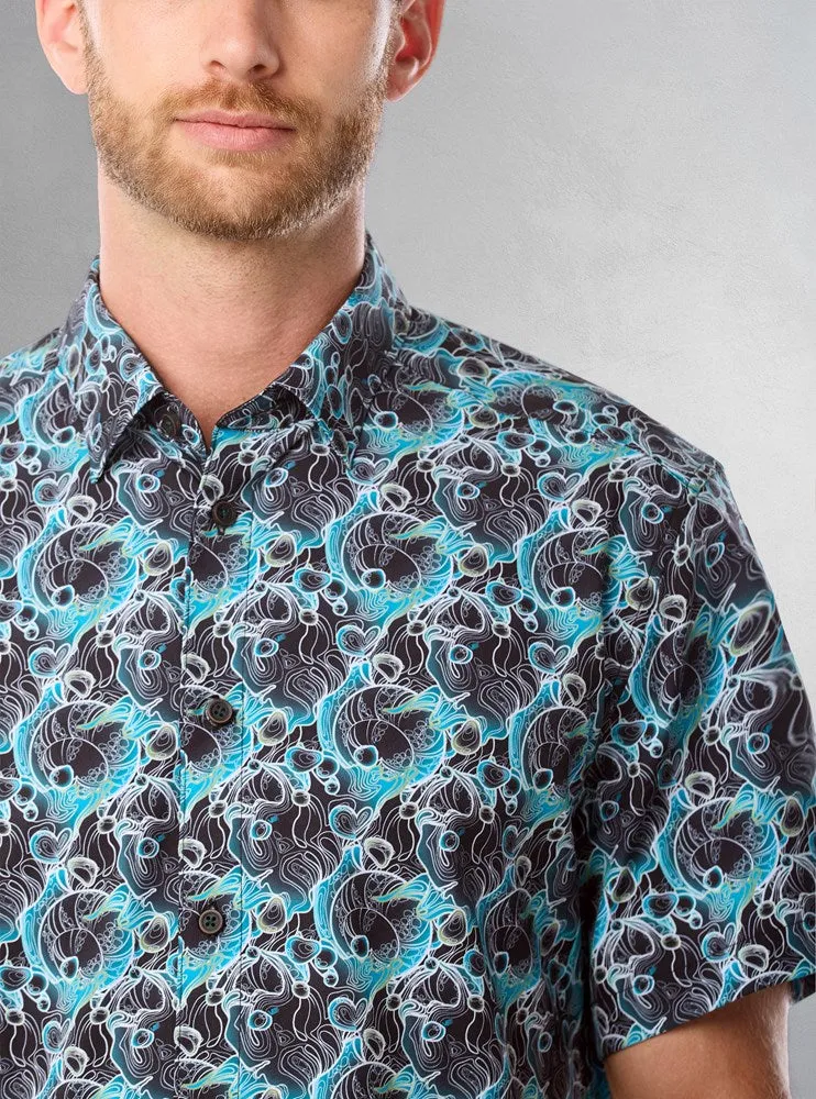 Men's casual short sleeve stretch shirt