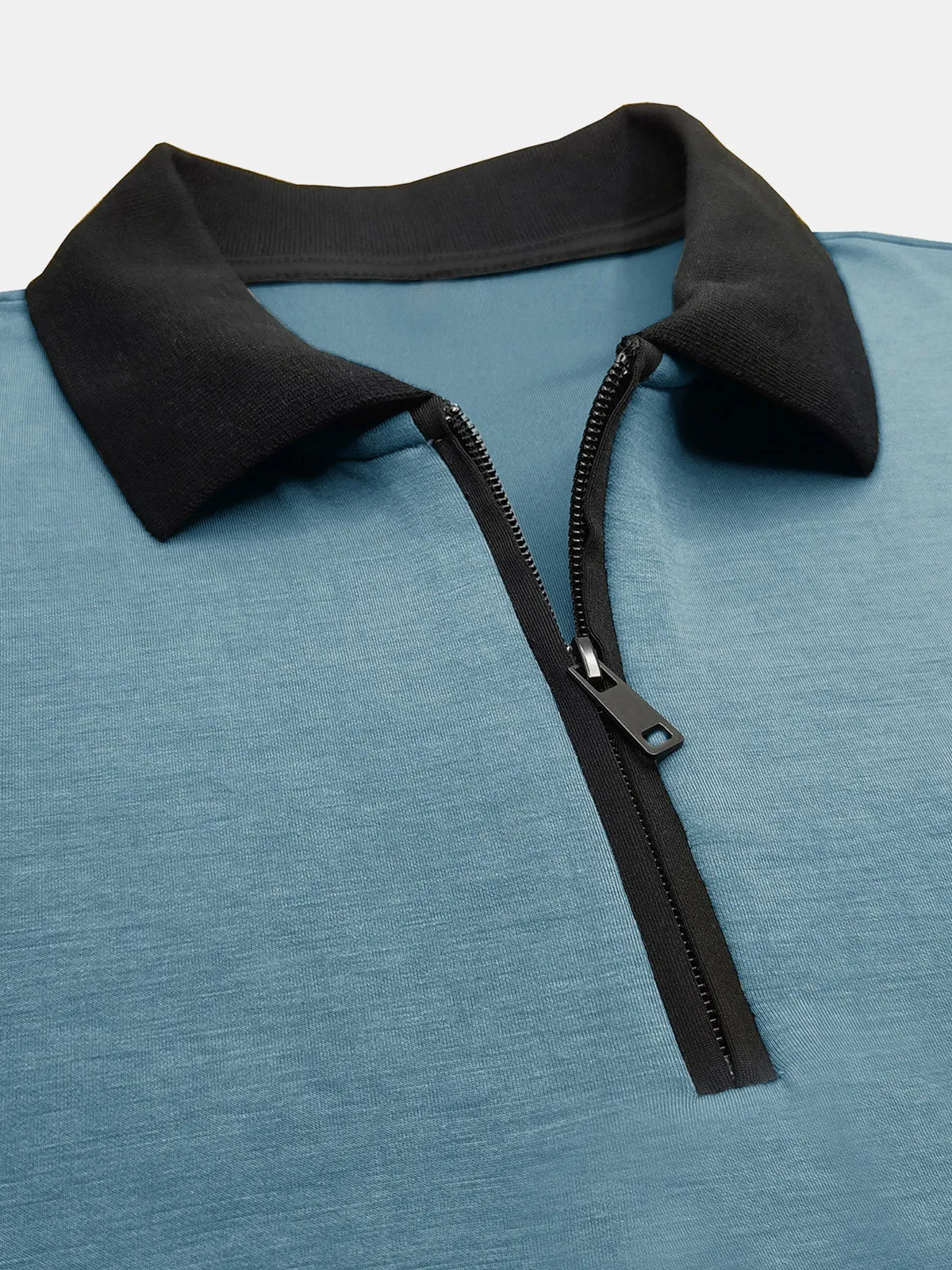 Men's Casual Summer Breathable Zip Short Sleeve Polo Shirt