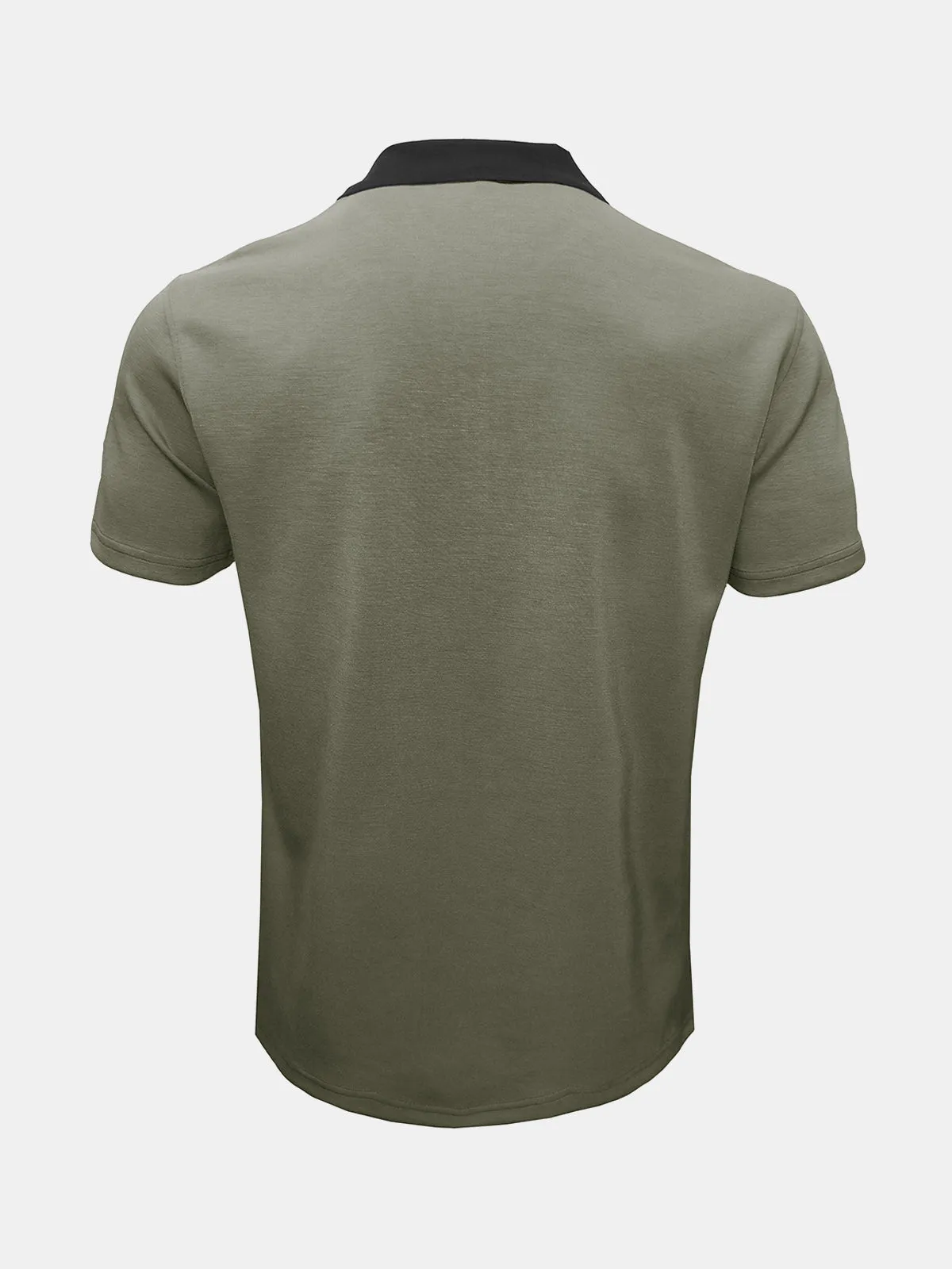 Men's Casual Summer Breathable Zip Short Sleeve Polo Shirt