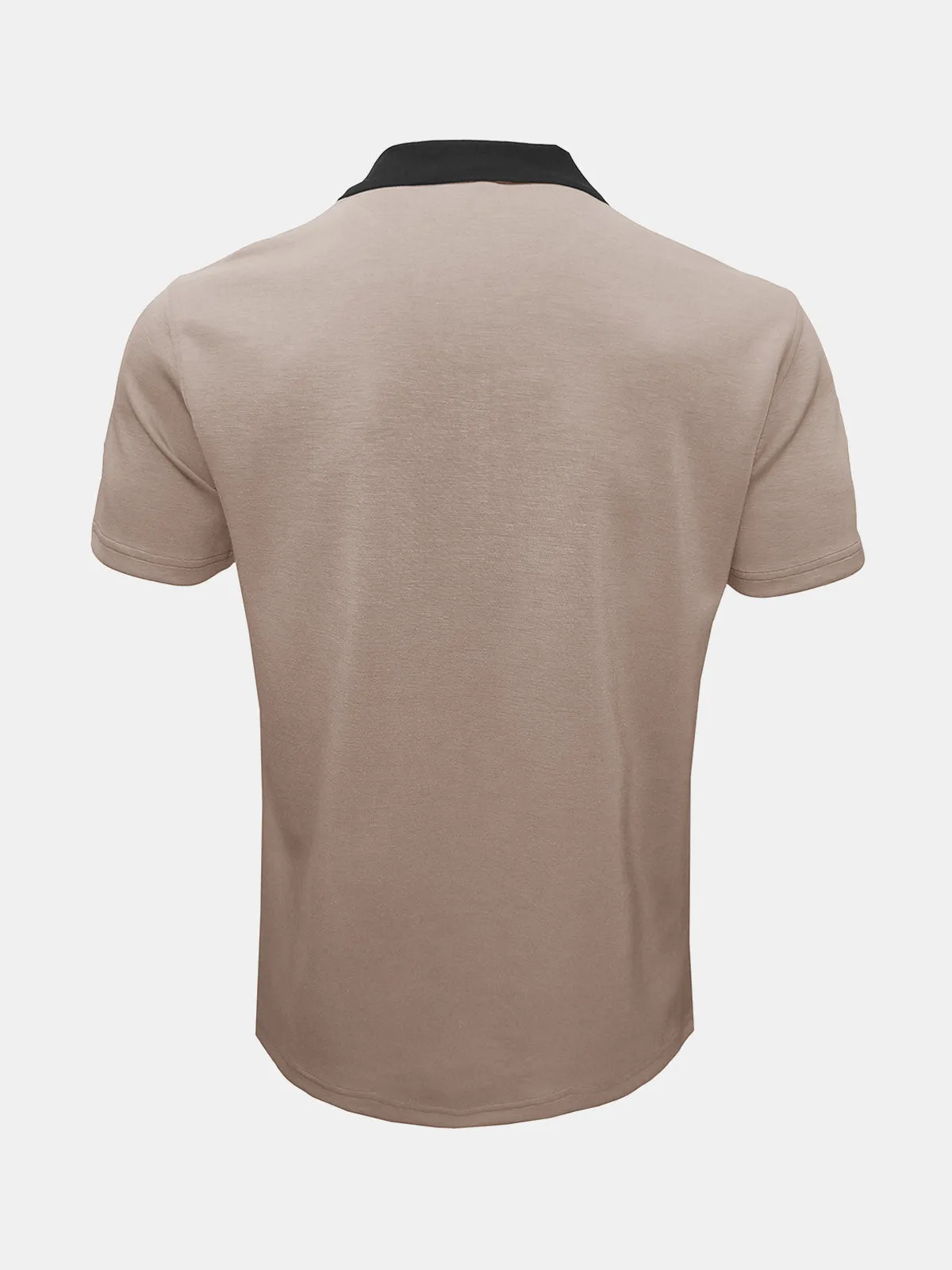 Men's Casual Summer Breathable Zip Short Sleeve Polo Shirt