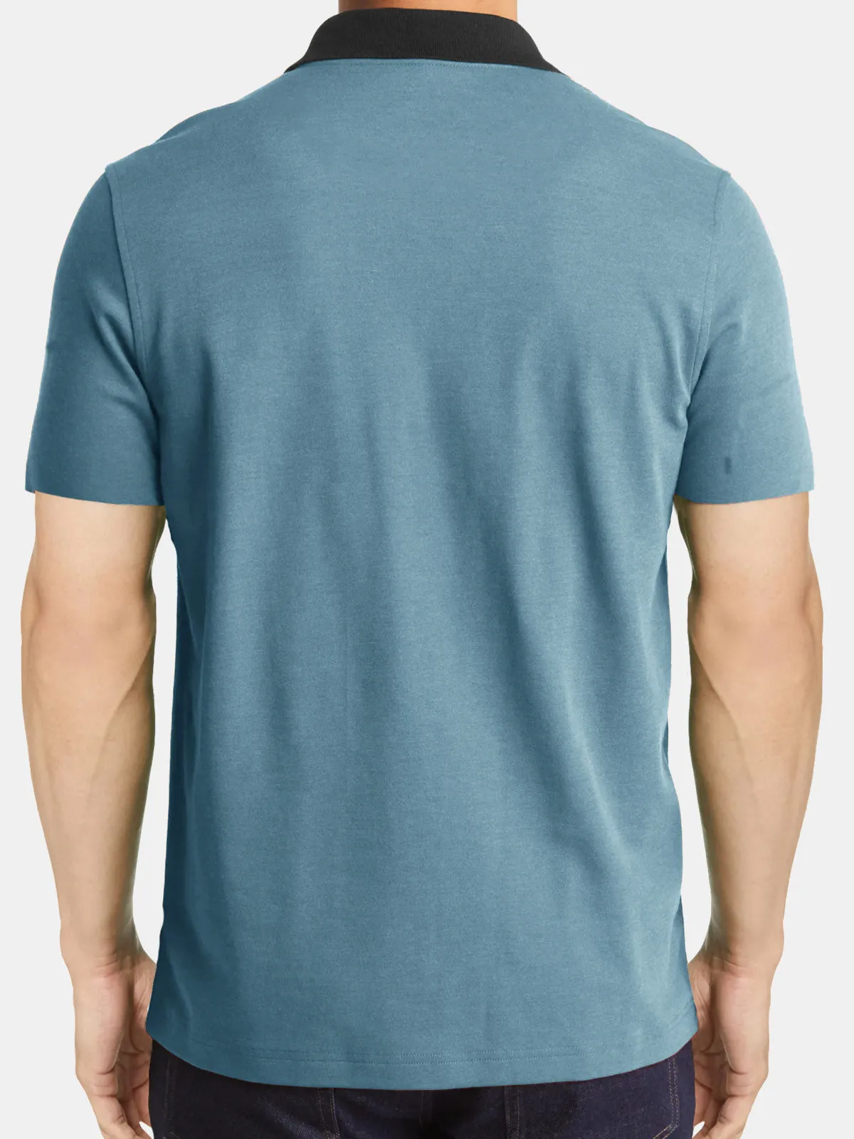 Men's Casual Summer Breathable Zip Short Sleeve Polo Shirt
