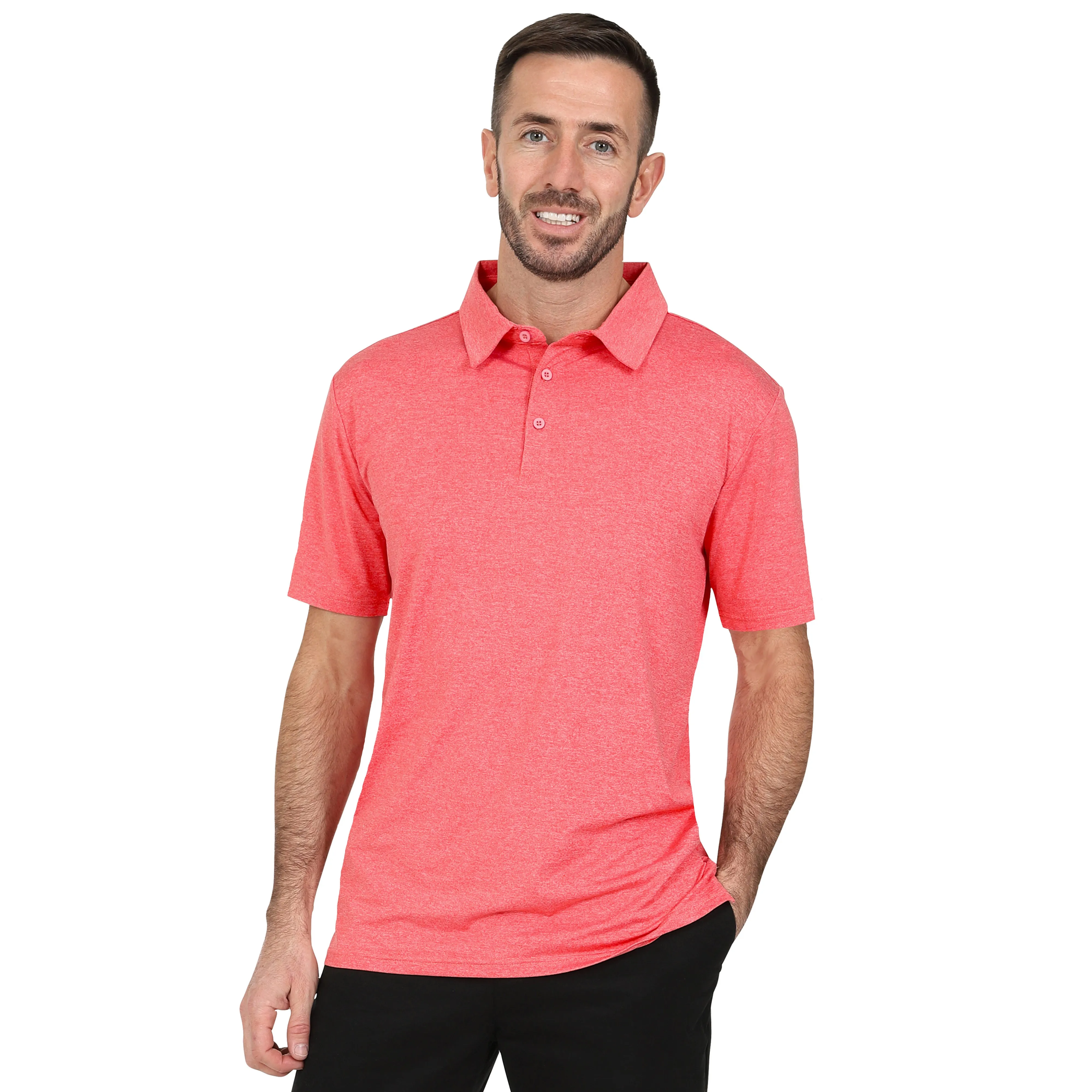 Men's Dry Fit Golf Polo - Navy Marl