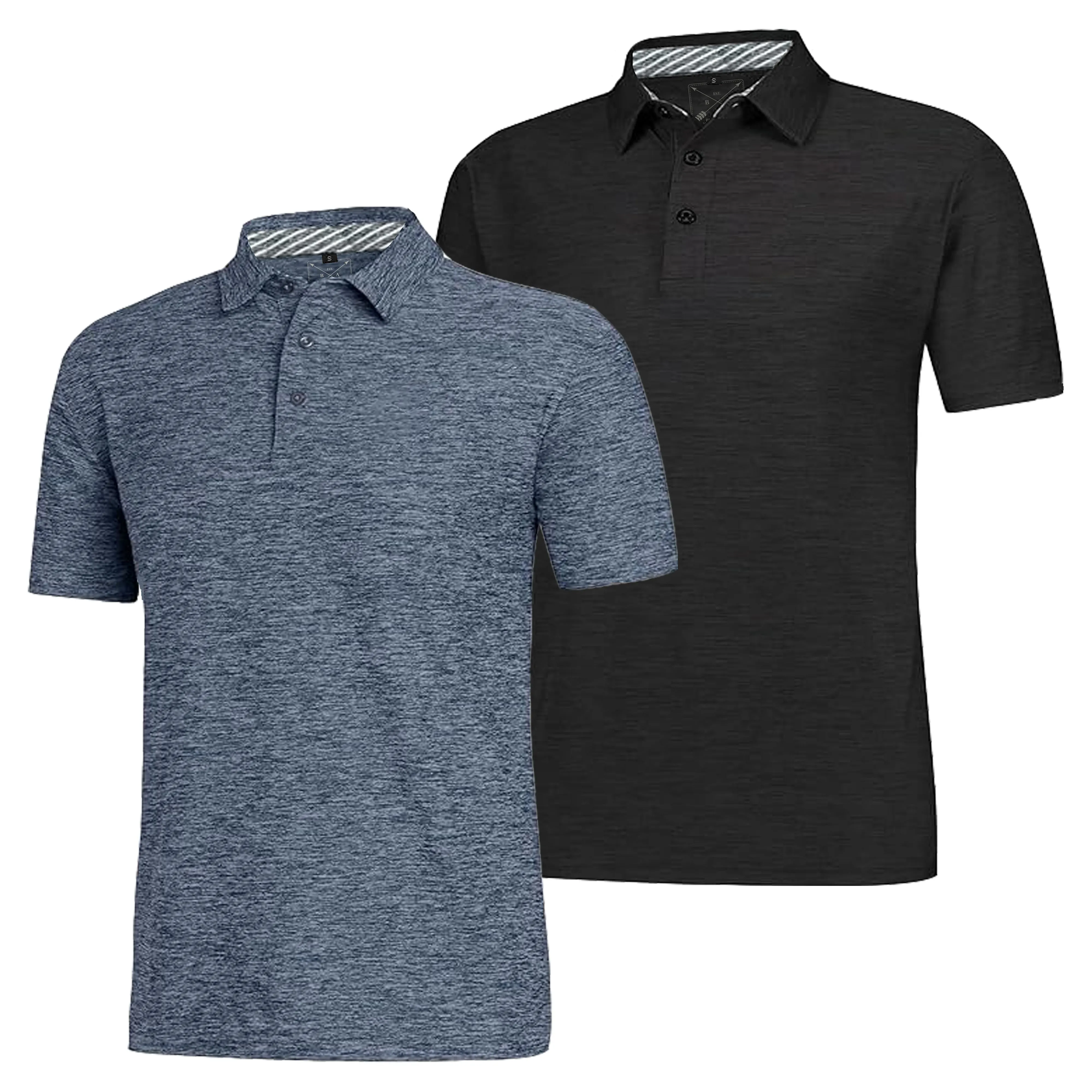 Men's Dry Fit Golf Polo - Navy Marl