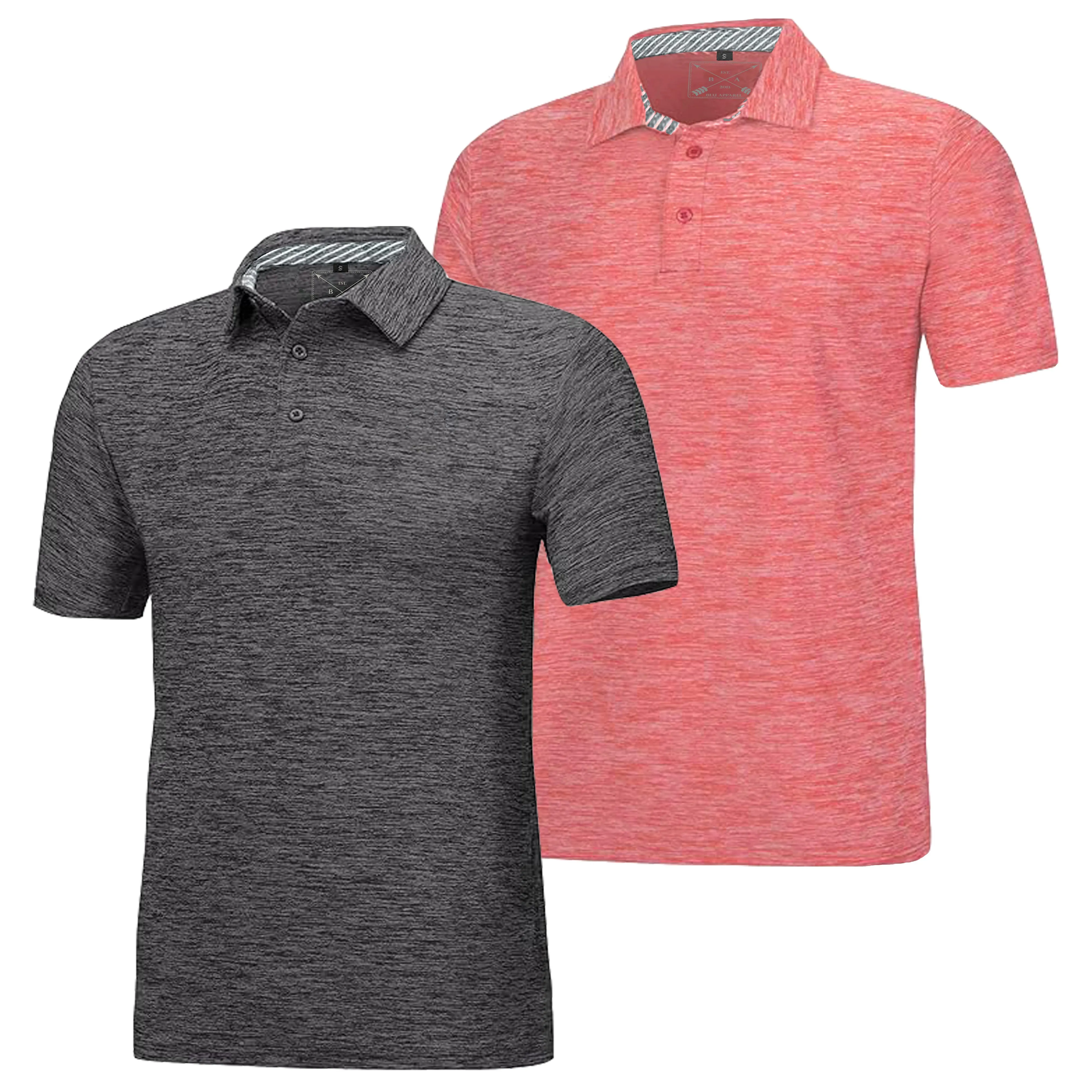 Men's Dry Fit Golf Polo - Navy Marl
