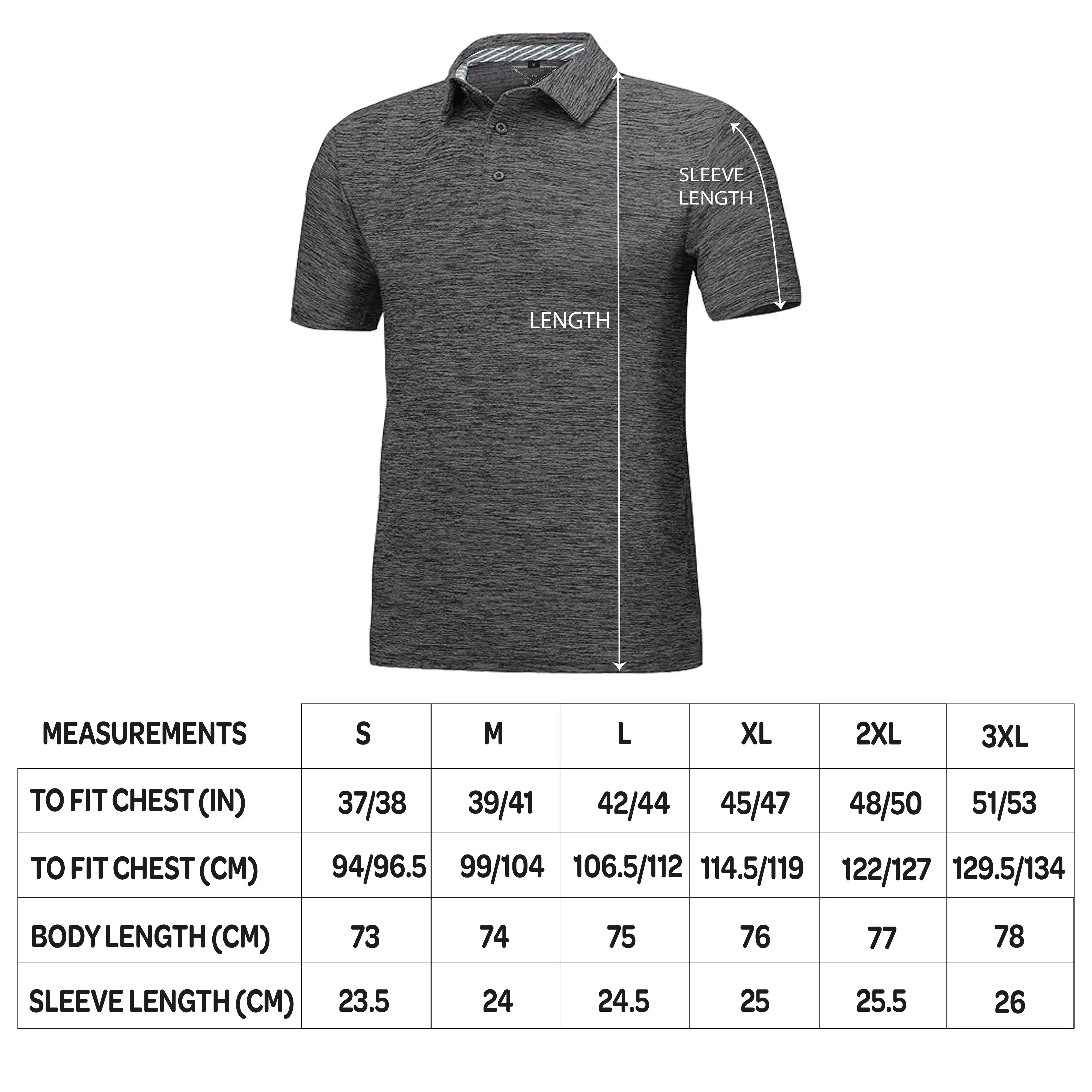 Men's Dry Fit Golf Polo - Navy Marl