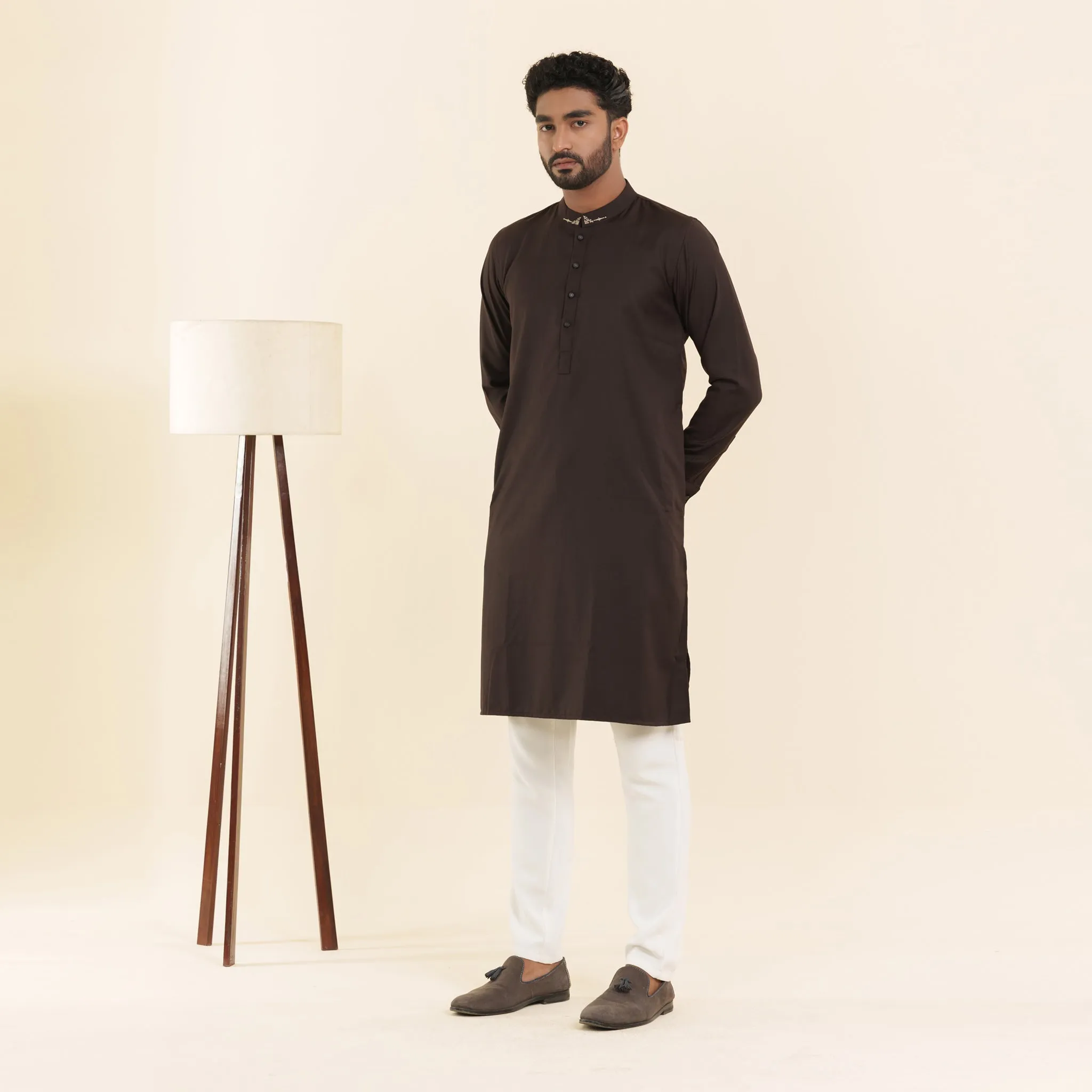 Mens Premium Panjabi- Coffee