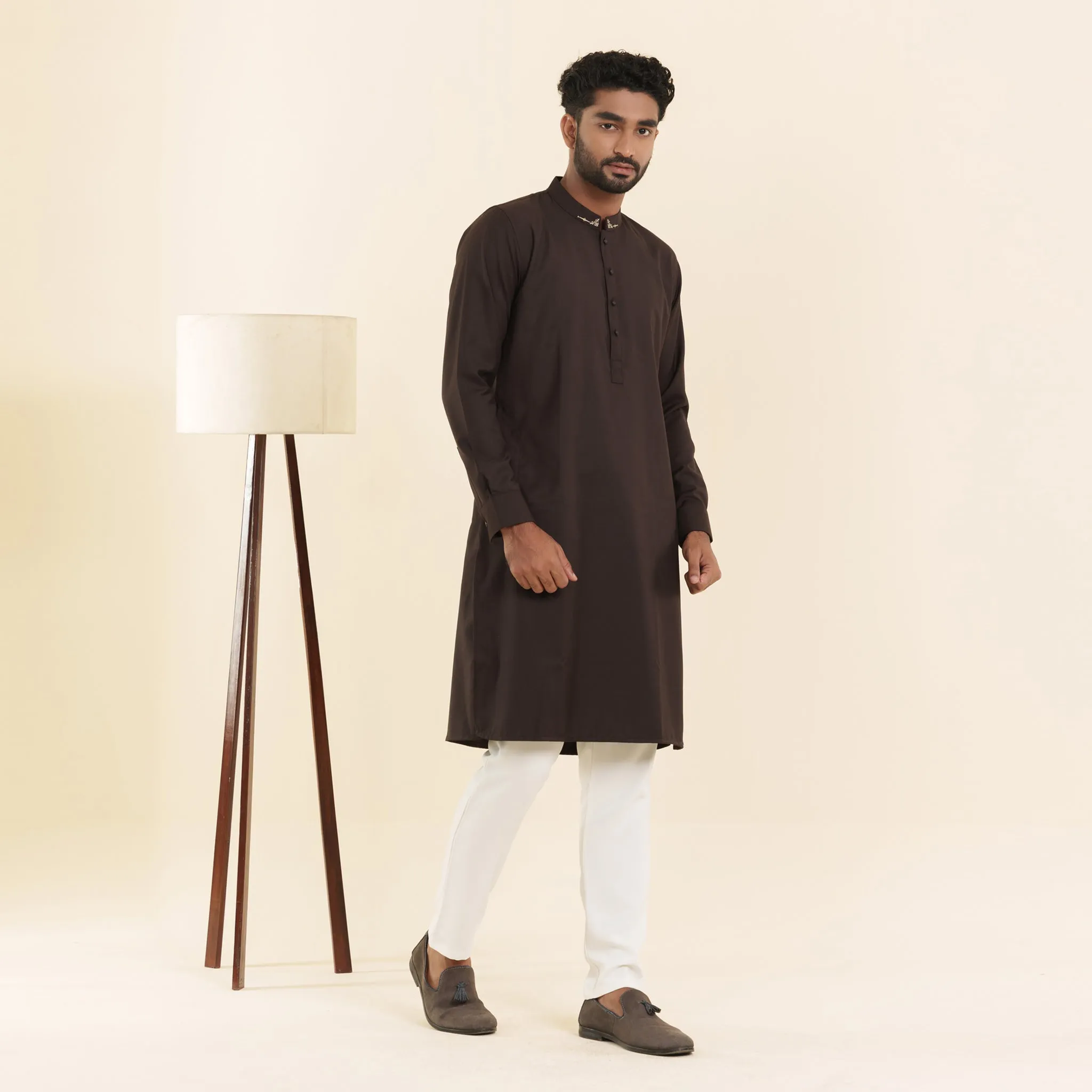 Mens Premium Panjabi- Coffee