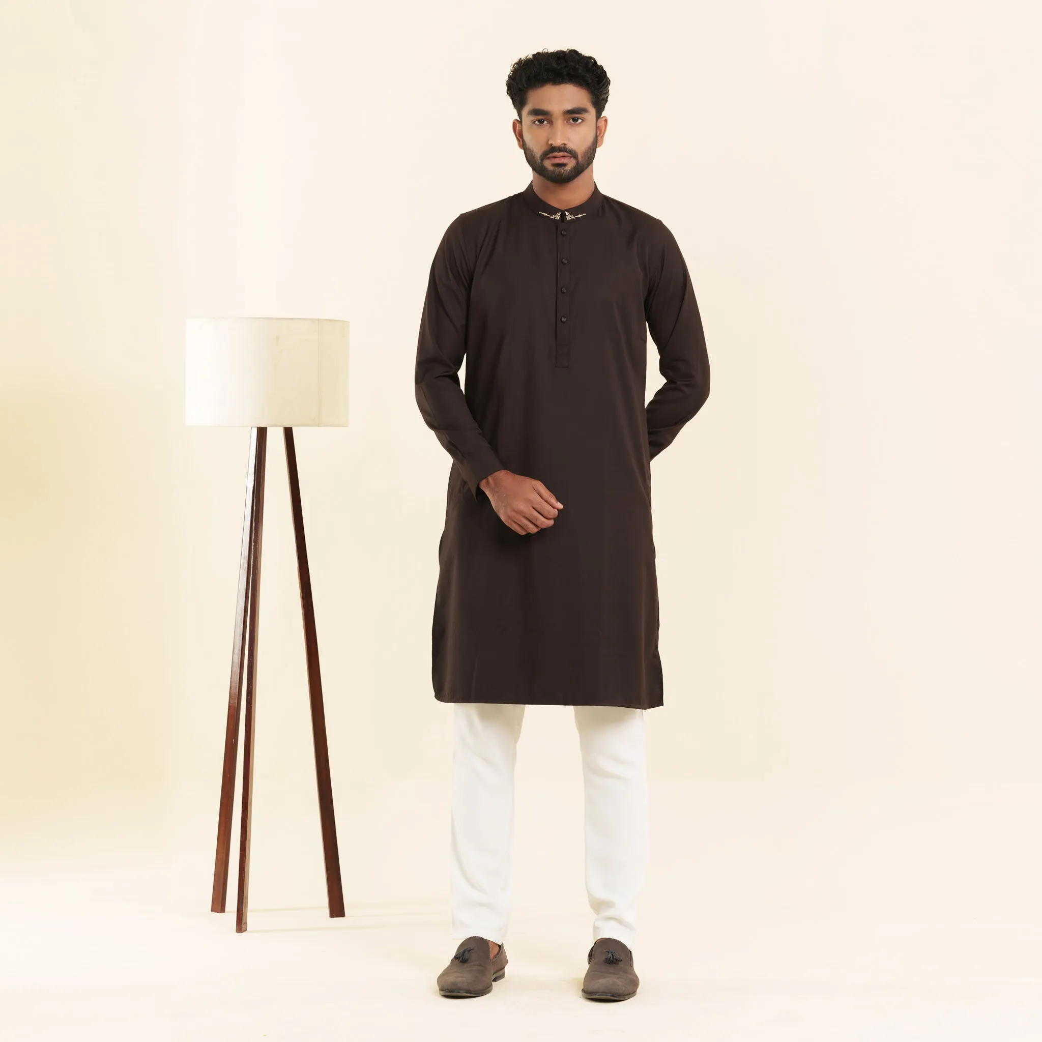 Mens Premium Panjabi- Coffee
