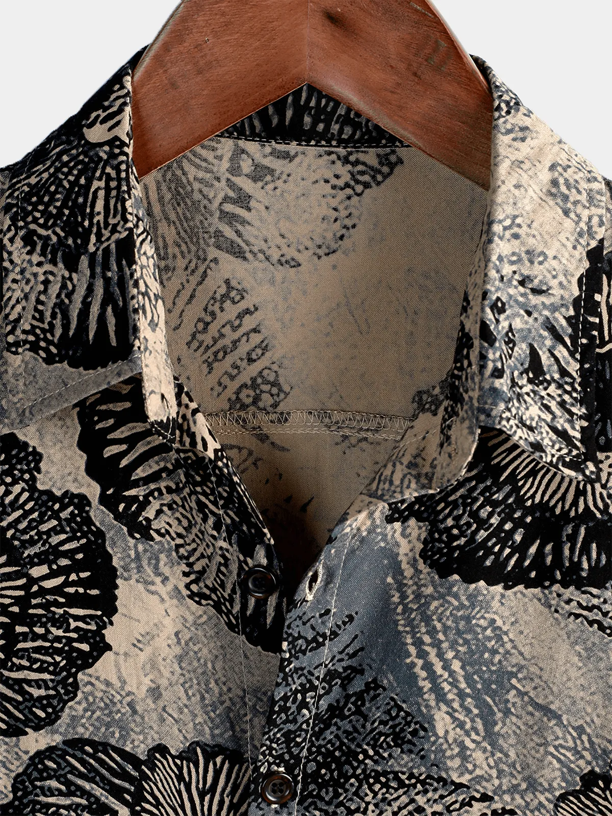 Men's Retro Floral Casual Button Up Short Sleeve Shirt