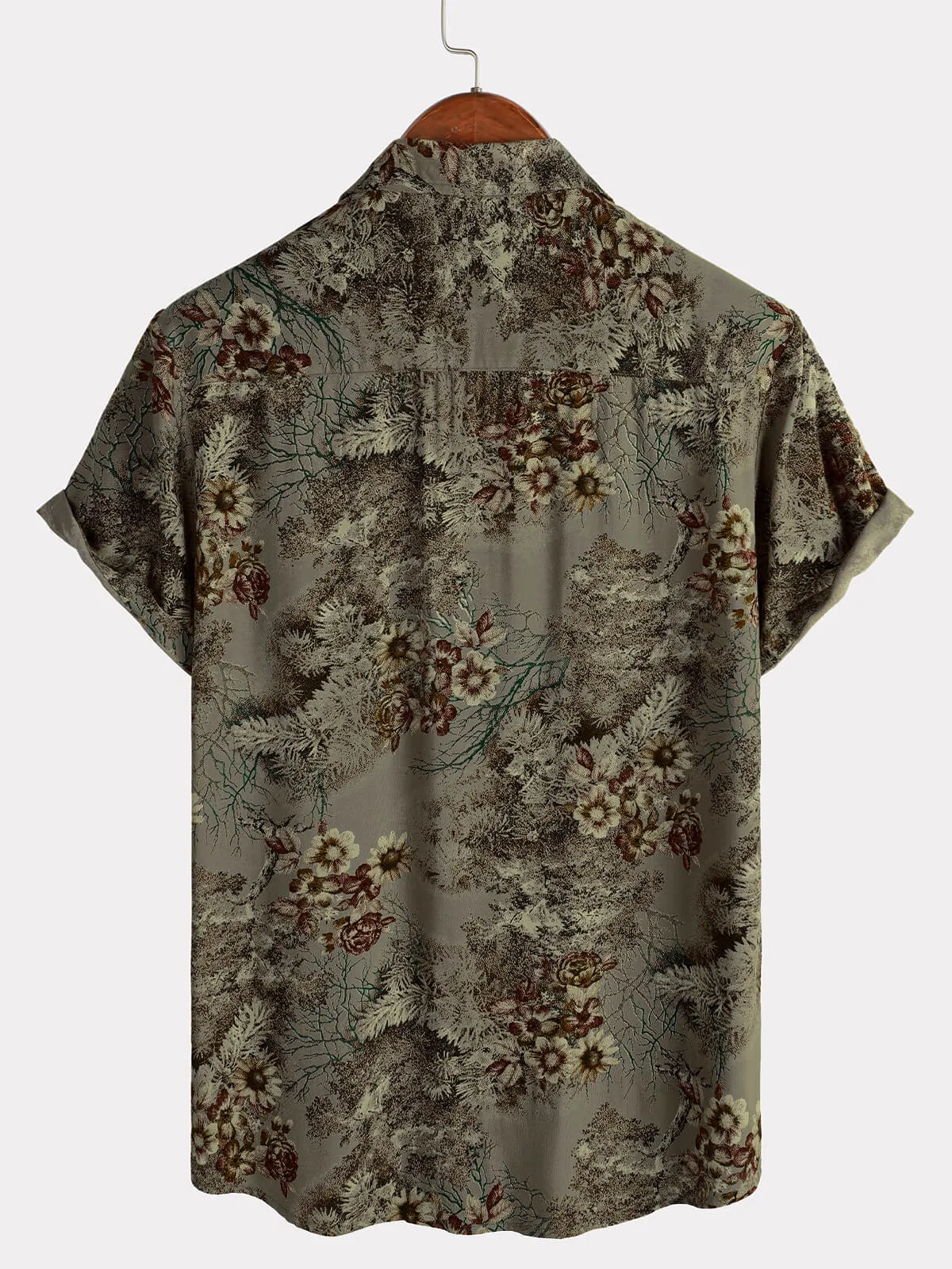 Men's Retro Floral Casual Vintage Summer Holiday Short Sleeve Shirt