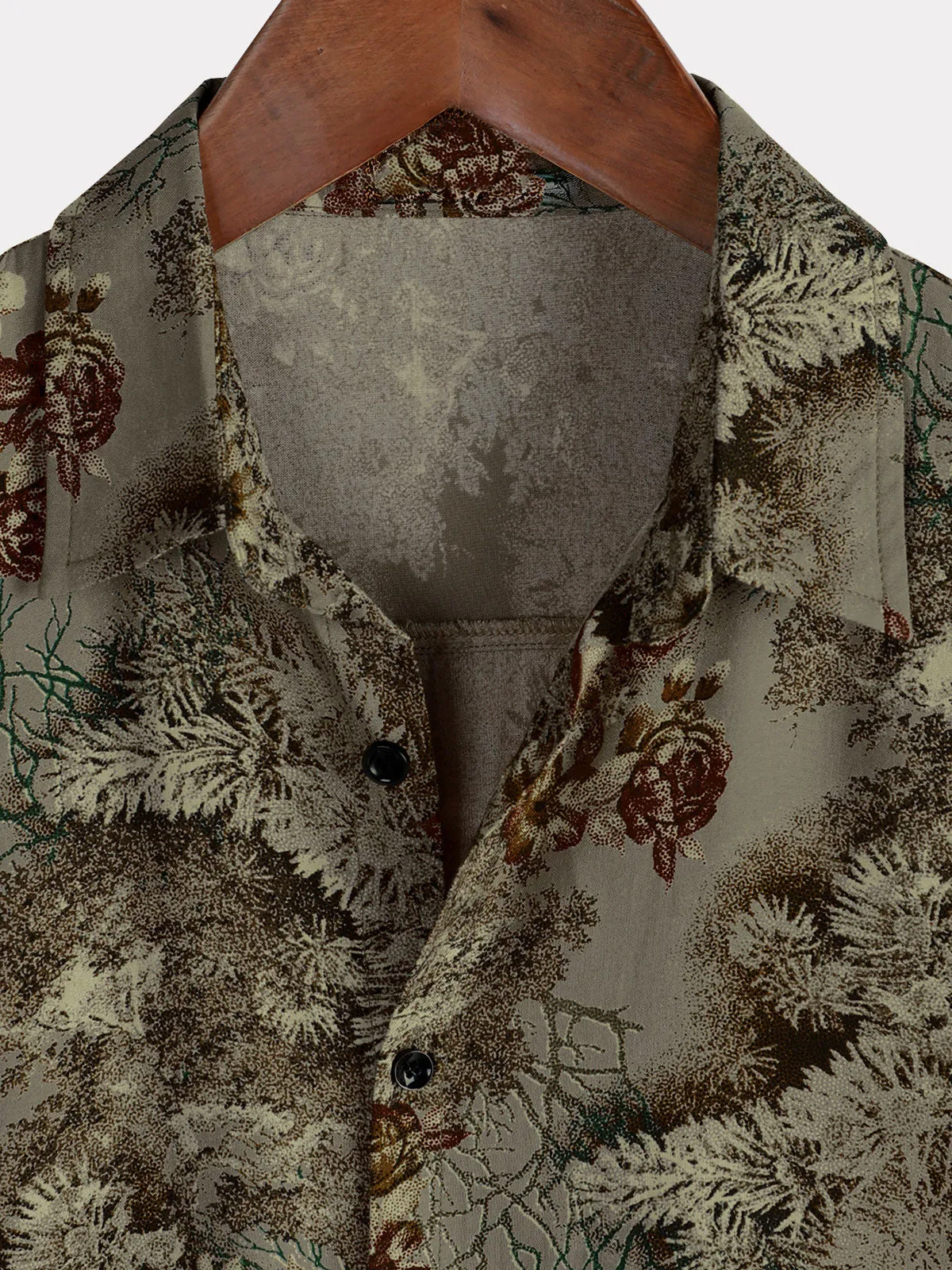 Men's Retro Floral Casual Vintage Summer Holiday Short Sleeve Shirt