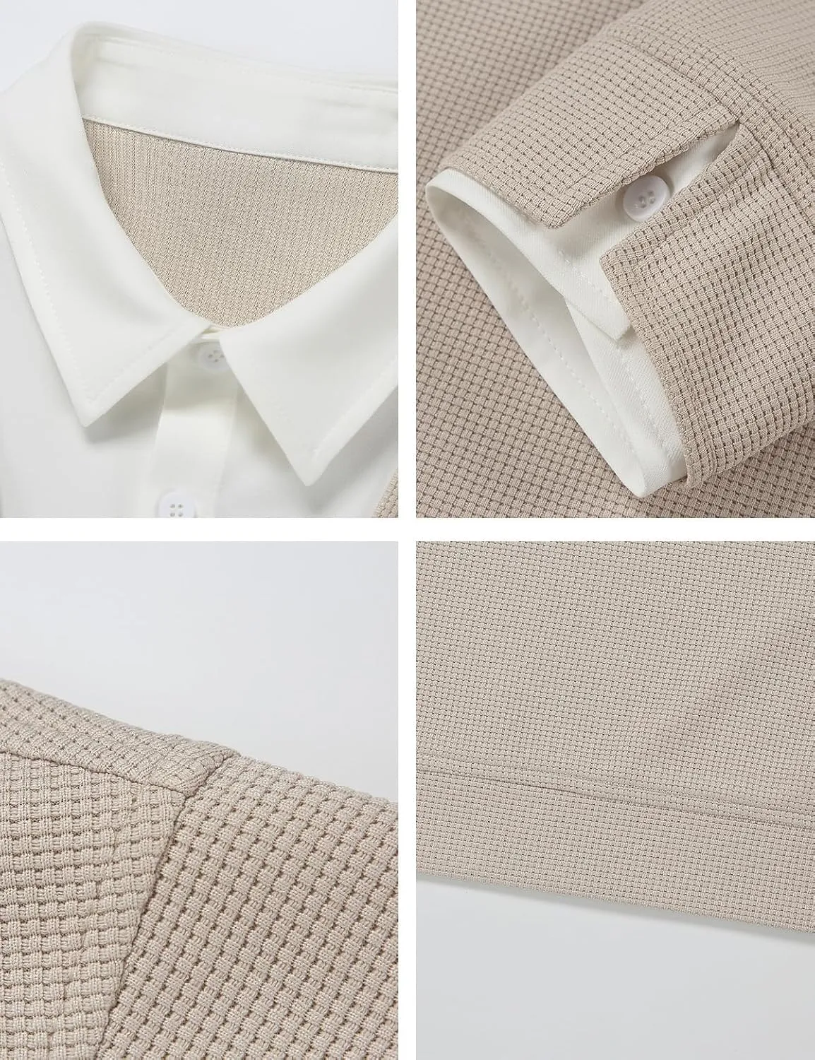 Men's Rugby Polo Long Sleeve Shirt Color Block Collared Sweatshirt Casual Golf Patchwork Tops