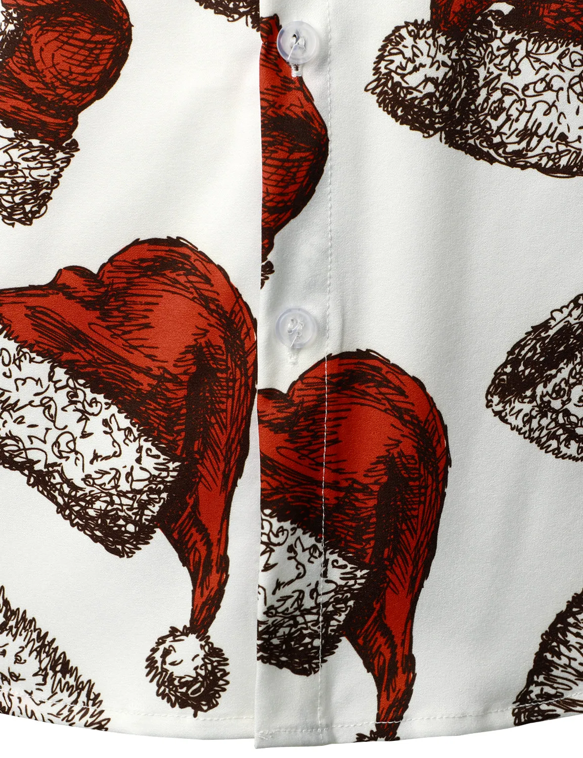 Men's Santa Hat Ugly Christmas Print Short Sleeve Shirt