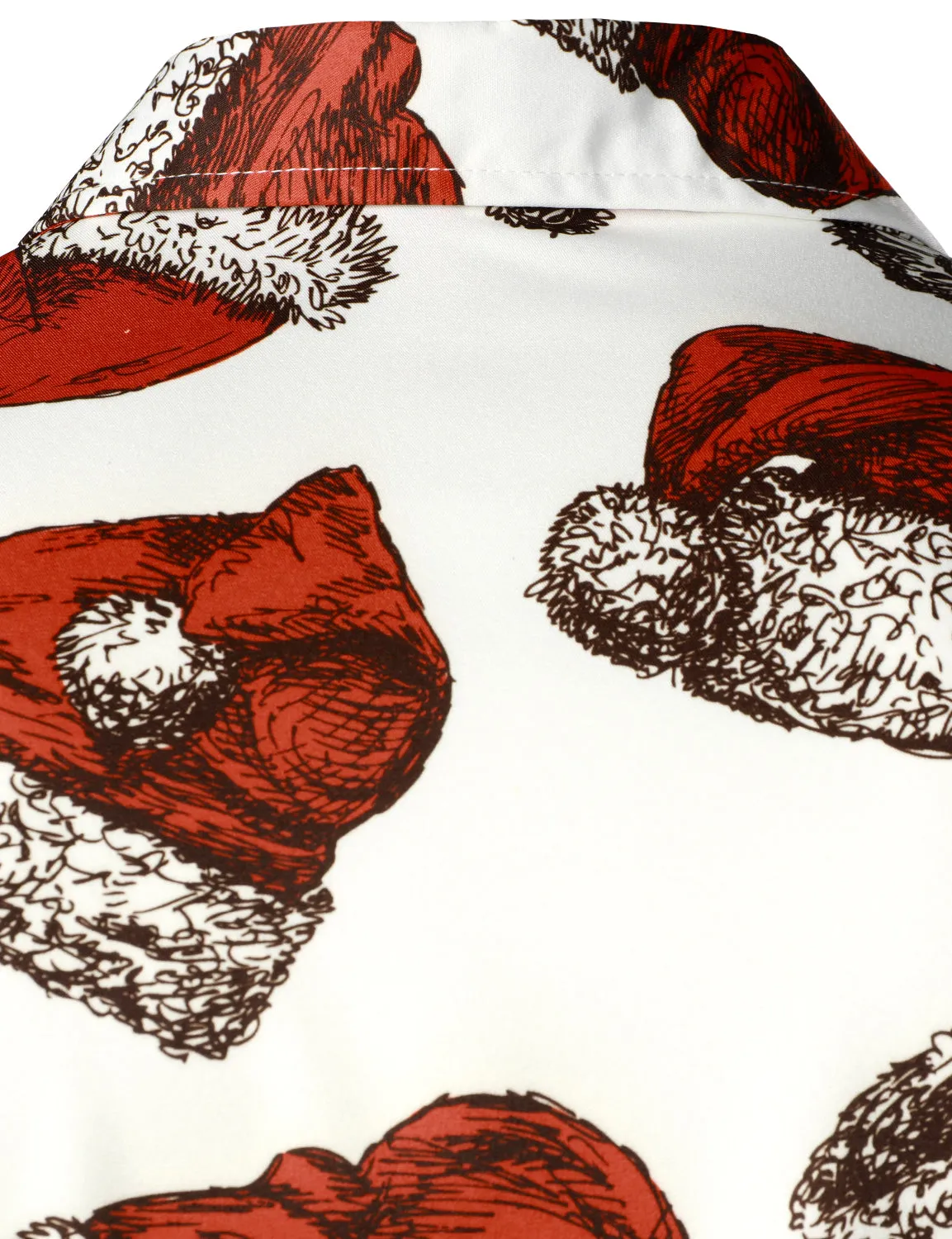 Men's Santa Hat Ugly Christmas Print Short Sleeve Shirt