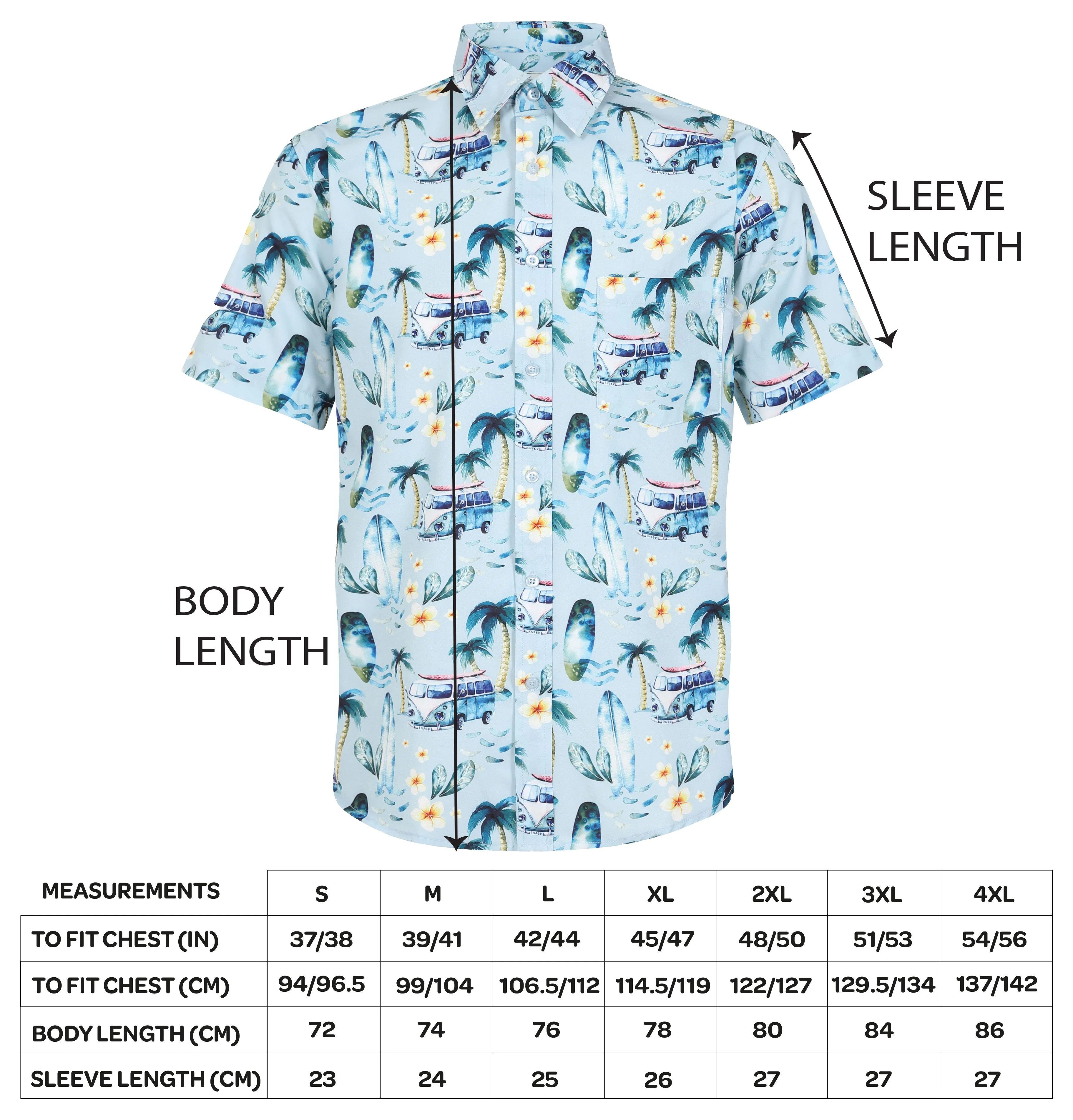 Men's Short Sleeve Hawaiian Shirt - Tropical Leaf