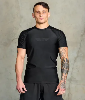 Men's Standard Black Short Sleeve Training Rash Guard