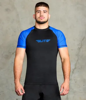 Men's Standard Blue Short Sleeve Training Rash Guard