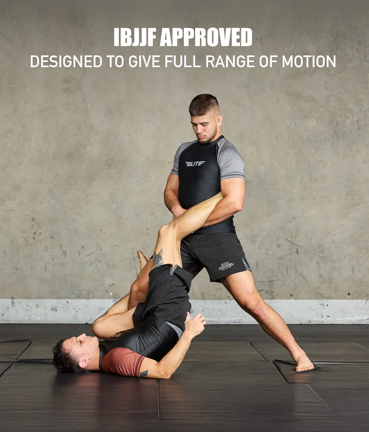 Men's Standard Gray Short Sleeve No-Gi BJJ Rash Guard