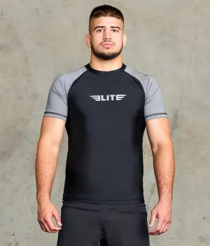 Men's Standard Gray Short Sleeve No-Gi BJJ Rash Guard
