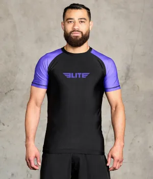 Men's Standard Purple Short Sleeve MMA Rash Guard