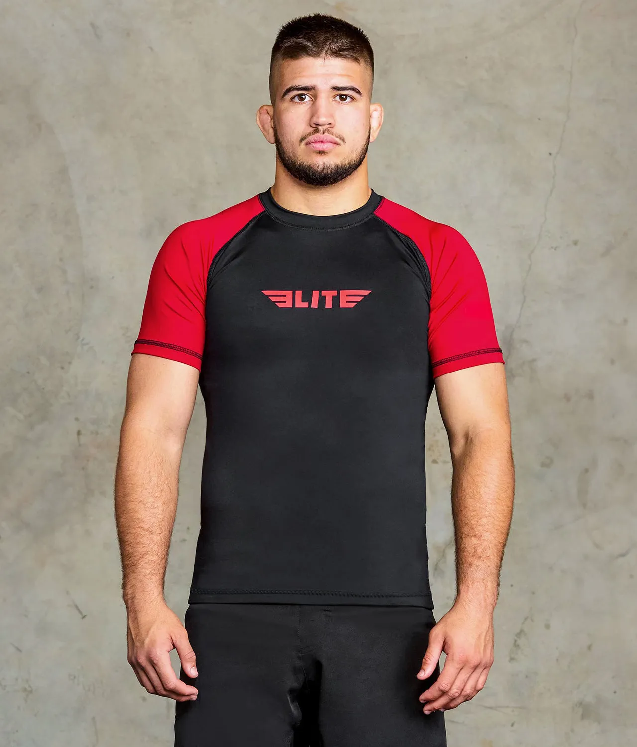 Men's Standard Red Short Sleeve Muay Thai Rash Guard