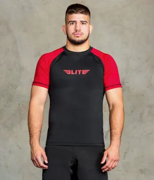 Men's Standard Red Short Sleeve Training Rash Guard