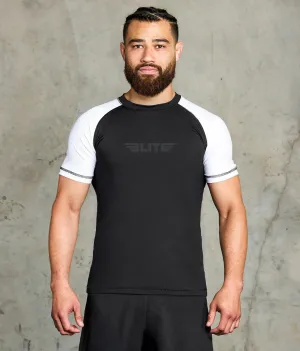 Men's Standard White Short Sleeve Training Rash Guard