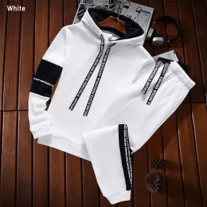 Men's Sweatshirt and Trousers Set - Pullover Hoodie and Jogger Pants Tracksuit