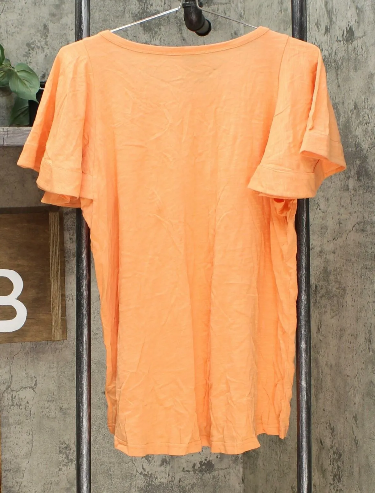 NWT DG2 by Diane Gilman Women's Flutter-Sleeve T-Shirt Large