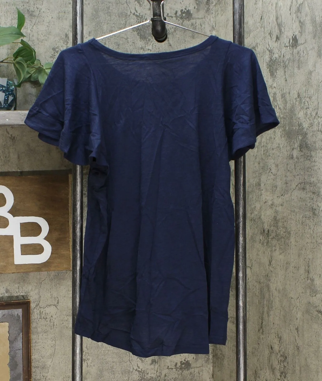NWT DG2 by Diane Gilman Women's Flutter-Sleeve T-Shirt Large