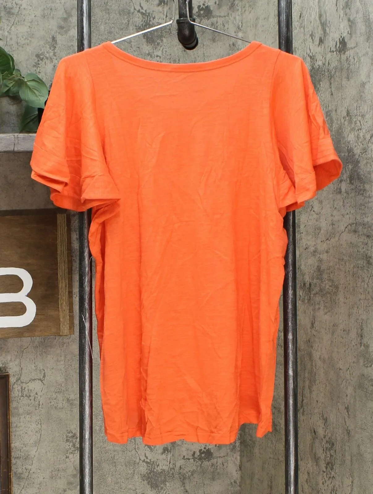 NWT DG2 by Diane Gilman Women's Flutter-Sleeve T-Shirt Large