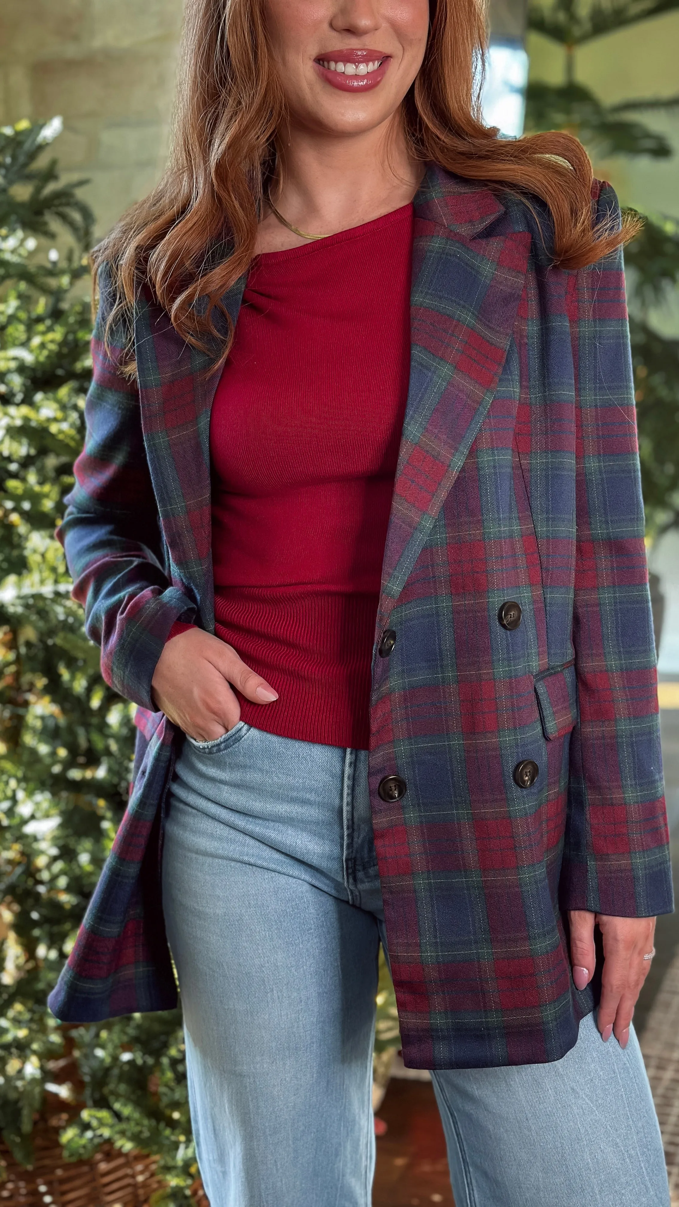 Official Navy Plaid Blazer