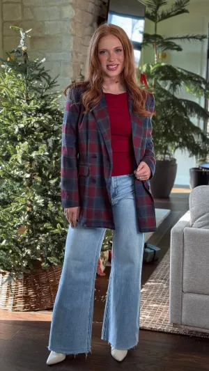 Official Navy Plaid Blazer