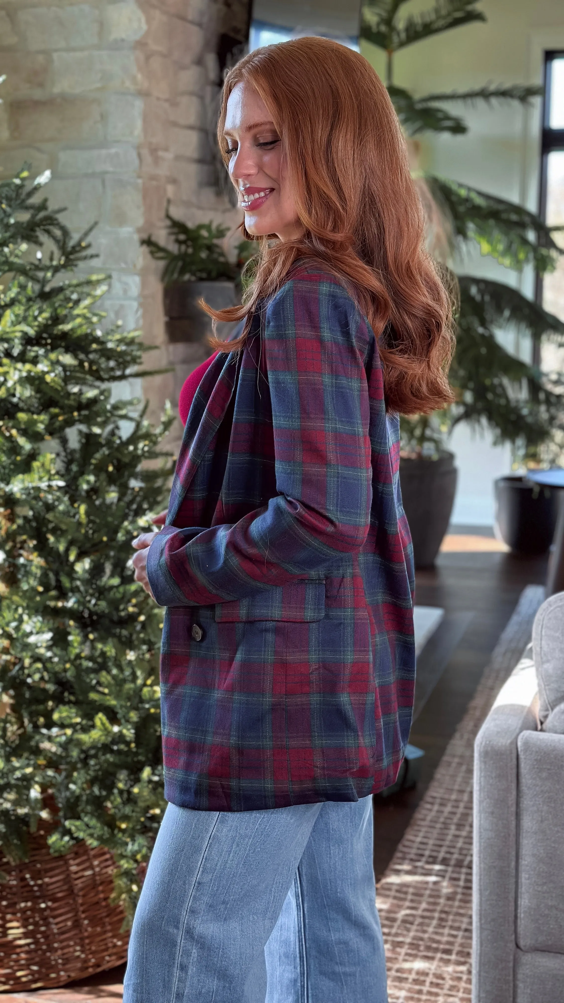 Official Navy Plaid Blazer