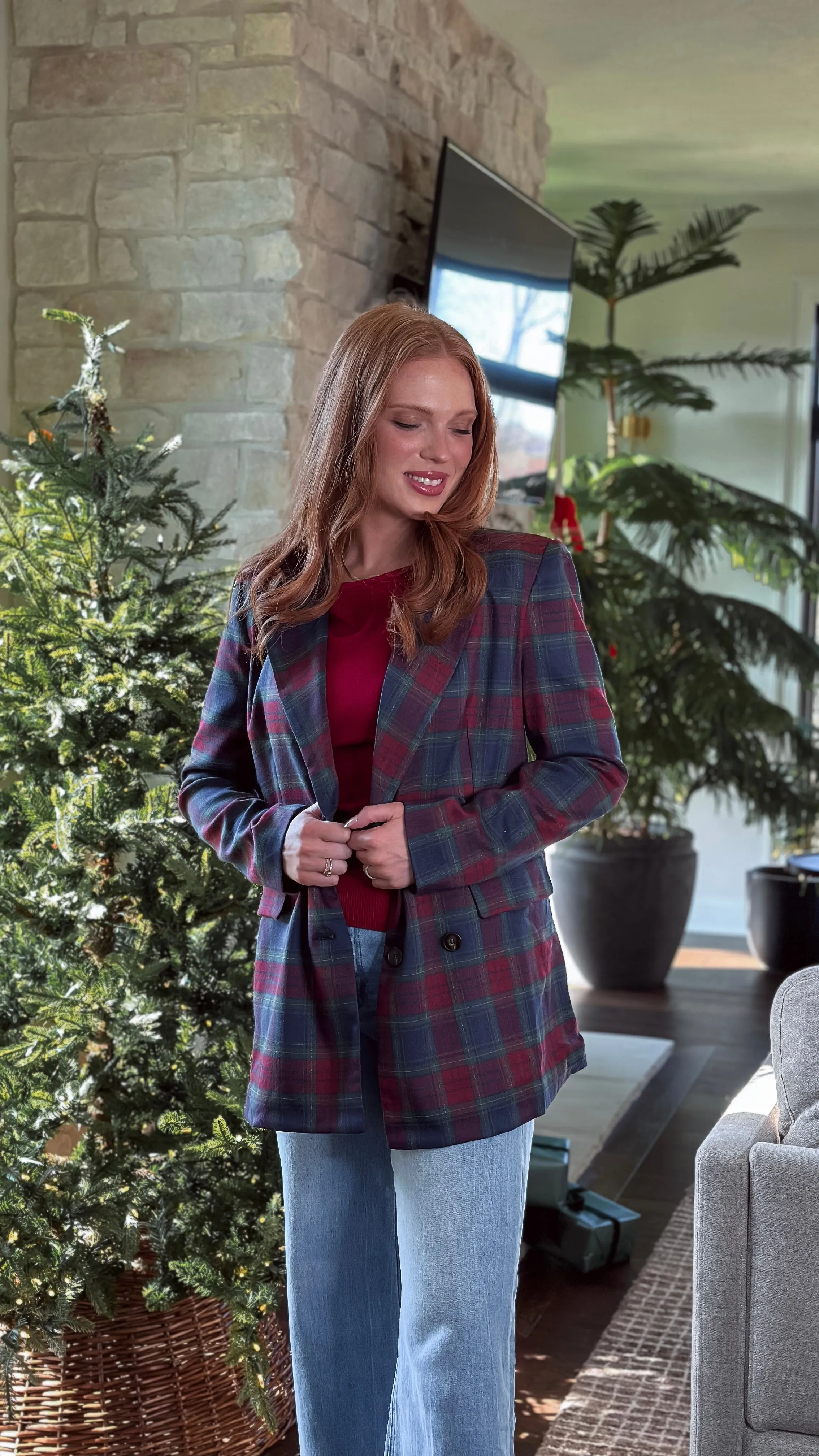 Official Navy Plaid Blazer