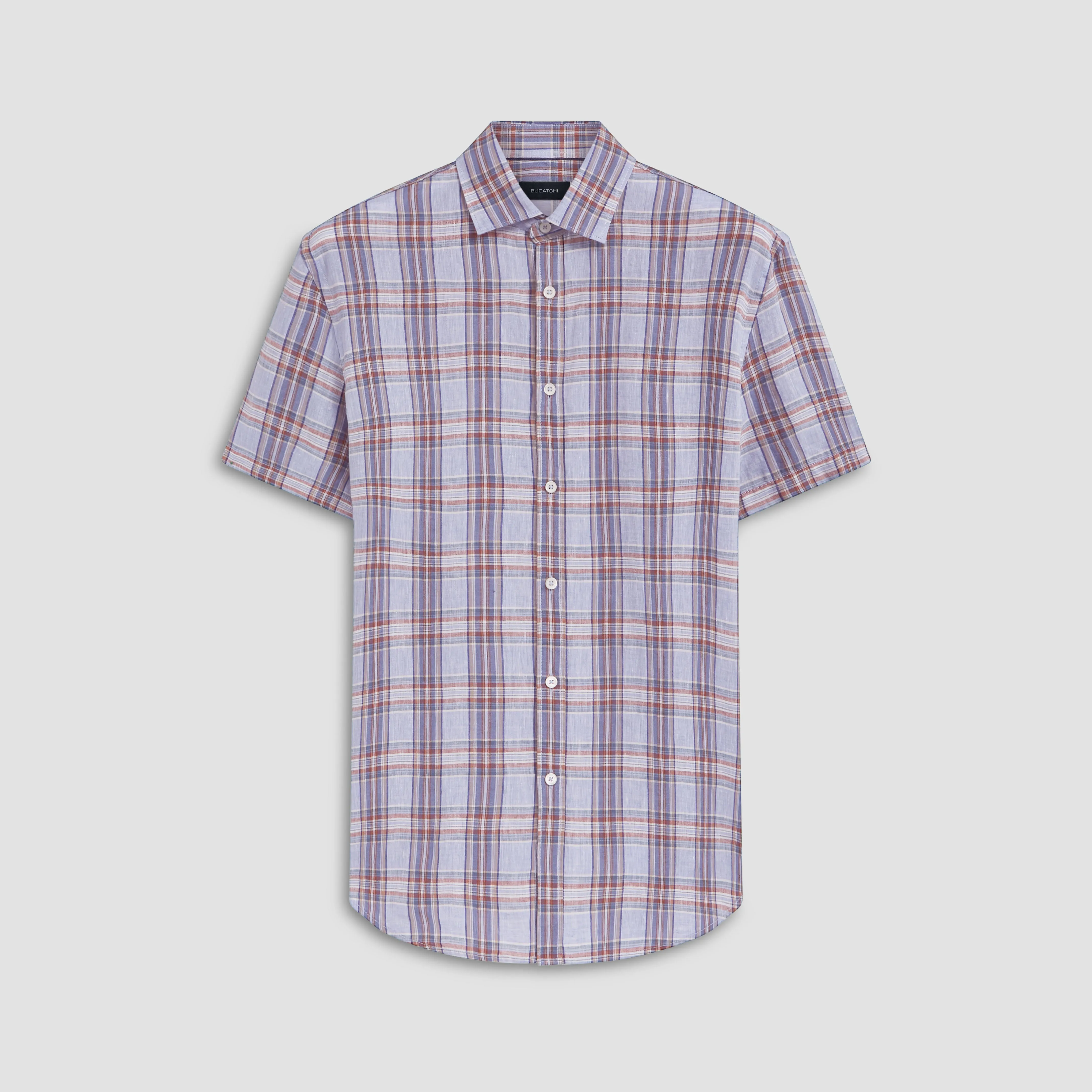 Orson Plaid Check Short Sleeve Linen Shirt