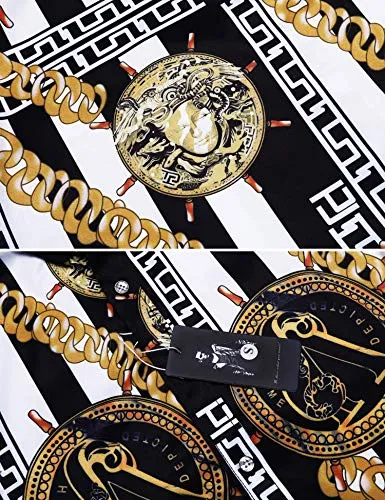 Pacinoble Mens Fashion Long Sleeve Street Wear Unique Revel Modern Birthday Polyester Luxury Graphic Print Button up Shirts (White M) at Amazon Menâs Clothing store: