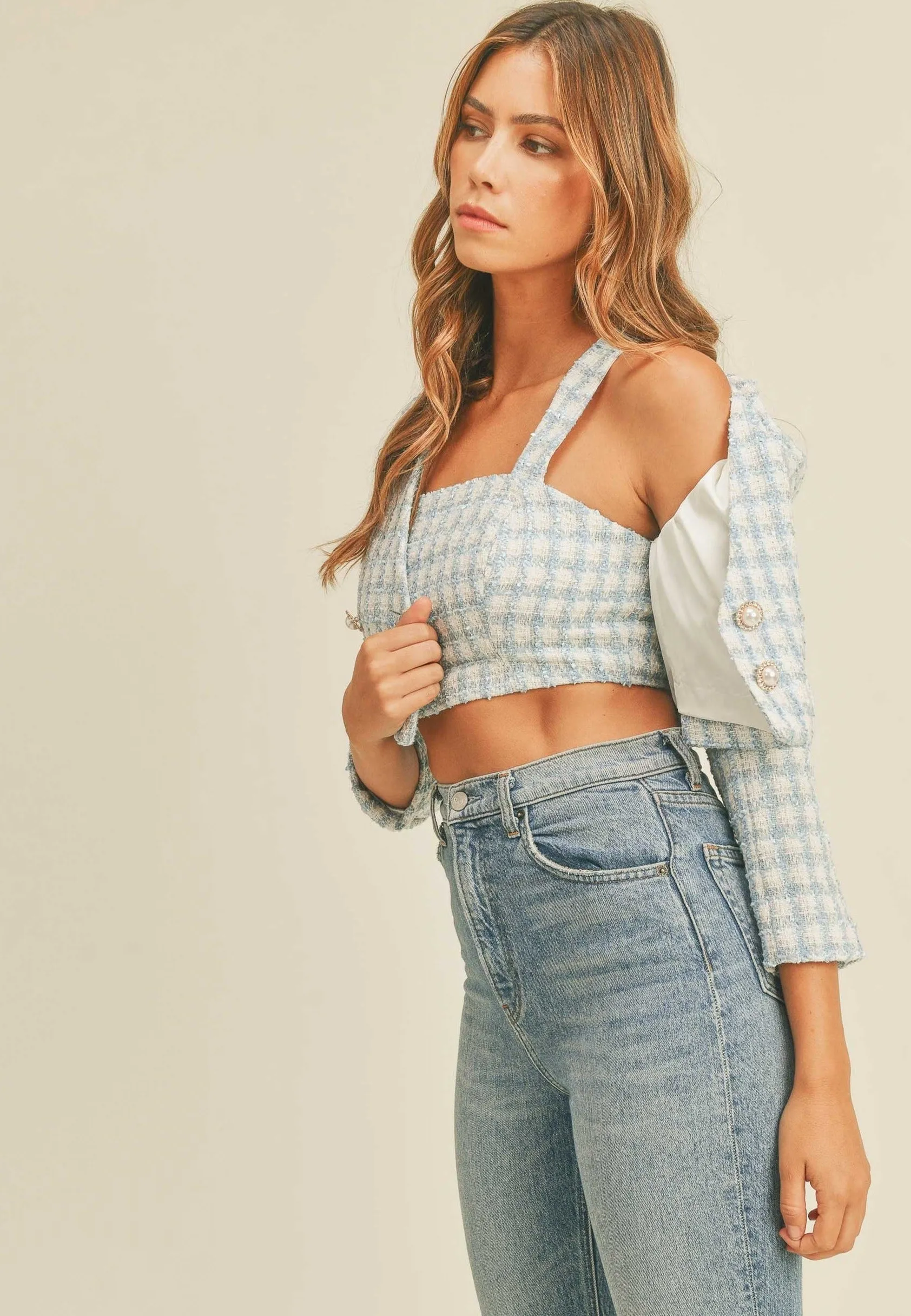 Pearl Tweed Cropped Set