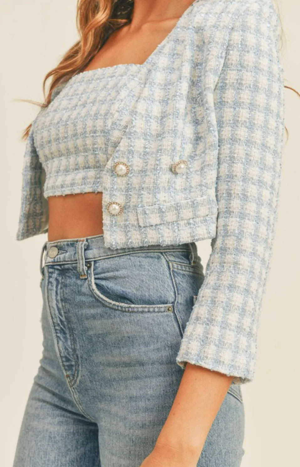 Pearl Tweed Cropped Set