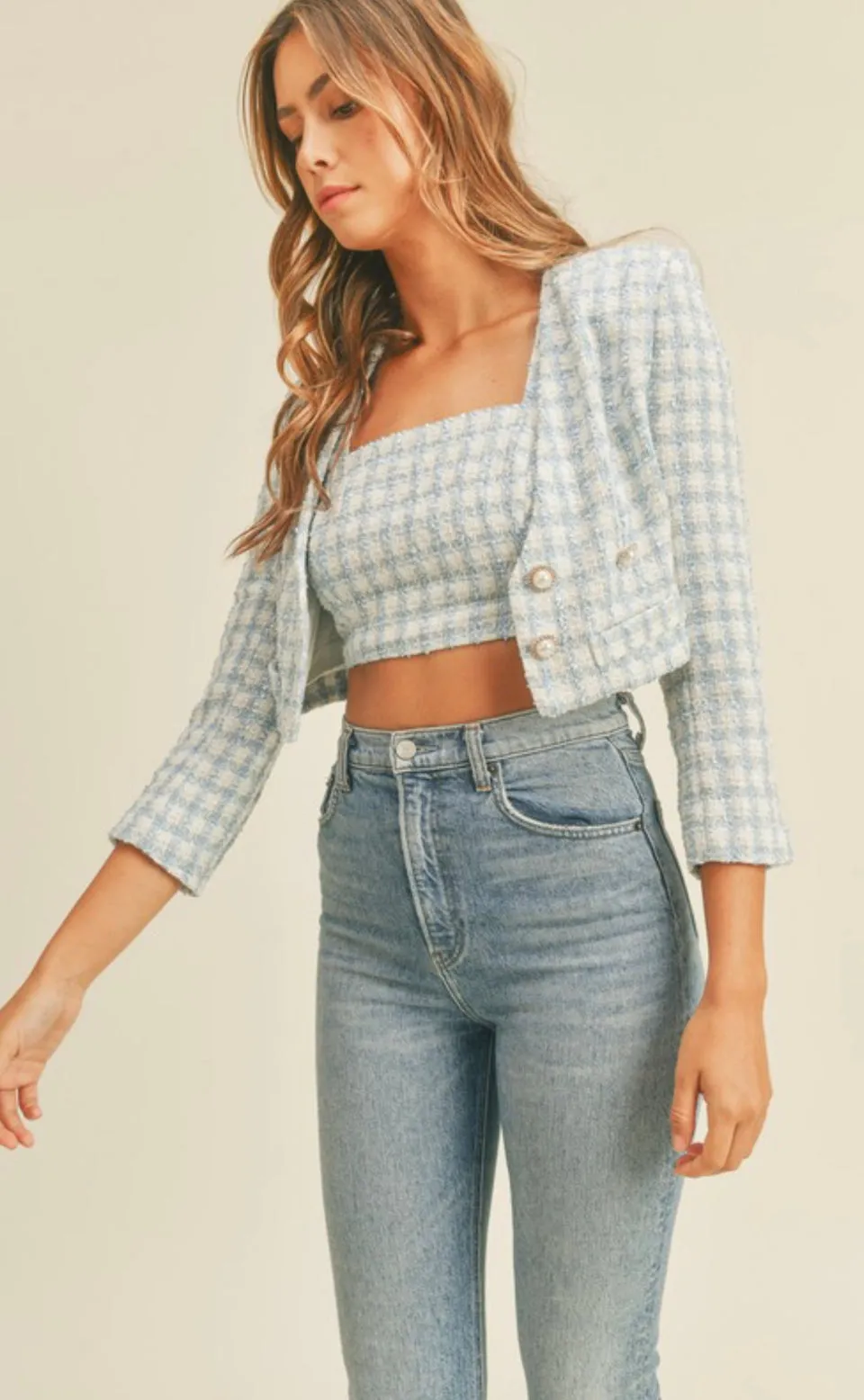 Pearl Tweed Cropped Set