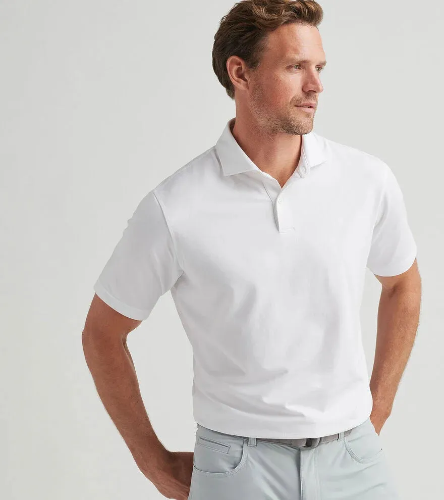 Peter Millar Albatross Cotton Pique Polo - White