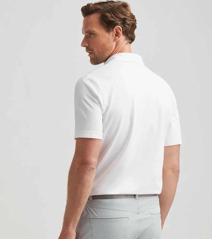 Peter Millar Albatross Cotton Pique Polo - White