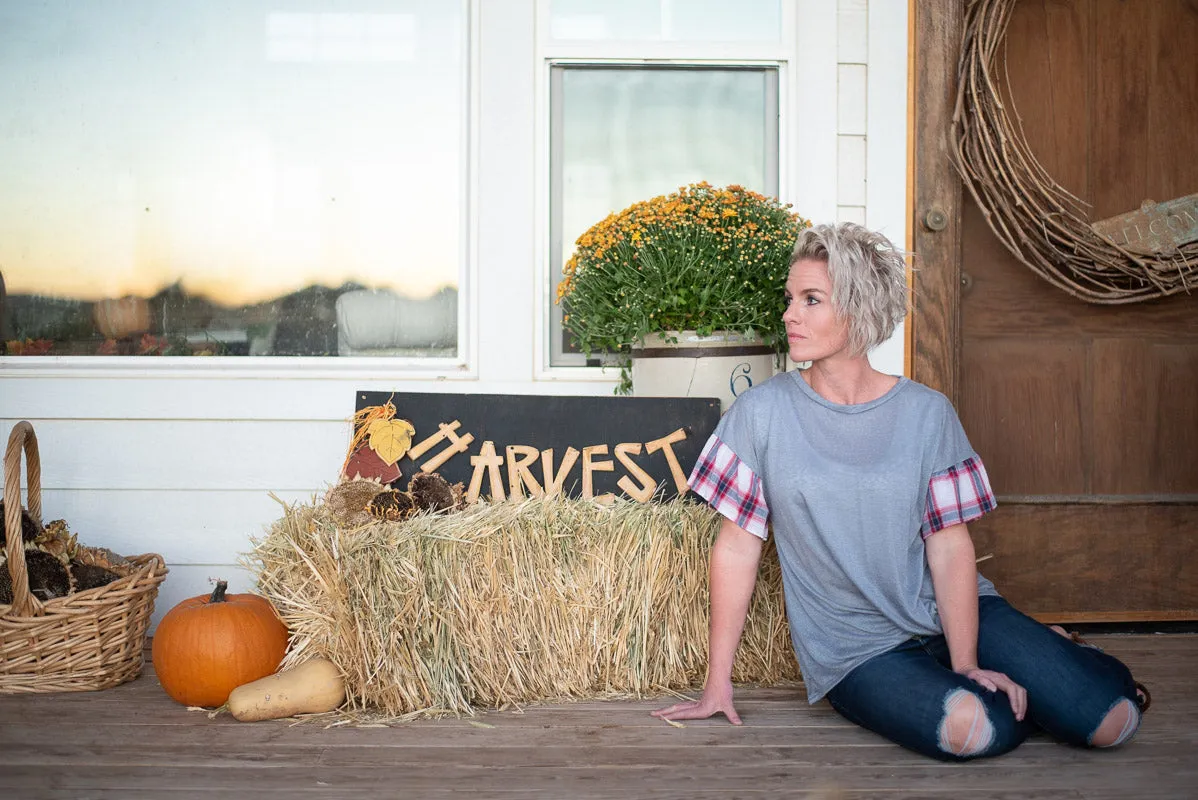 Plaid Bell Sleeve Tee