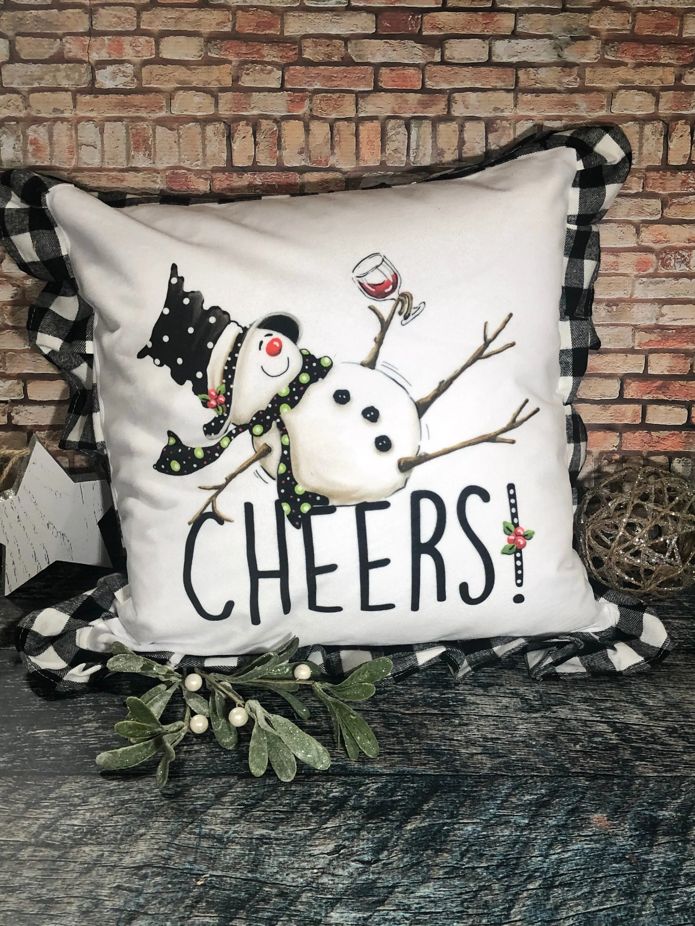Plaid Snowflake Christmas Pillow Cover, Christmas Decor, Burlap Christmas Pillow Cover, Pillow Covers, Buffalo Plaid Decor, Red Black Plaid