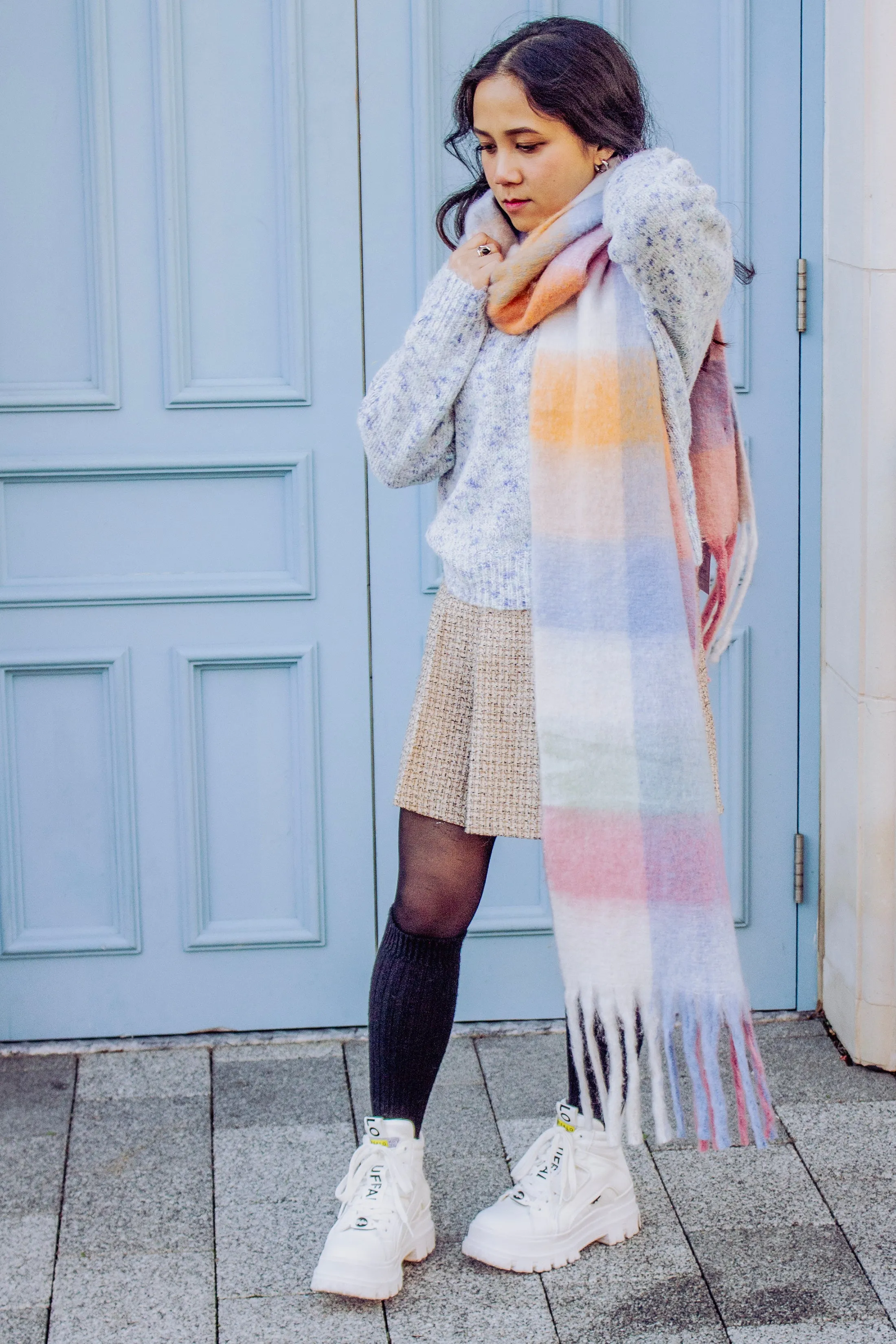 Plaid Warm Wrap Scarf
