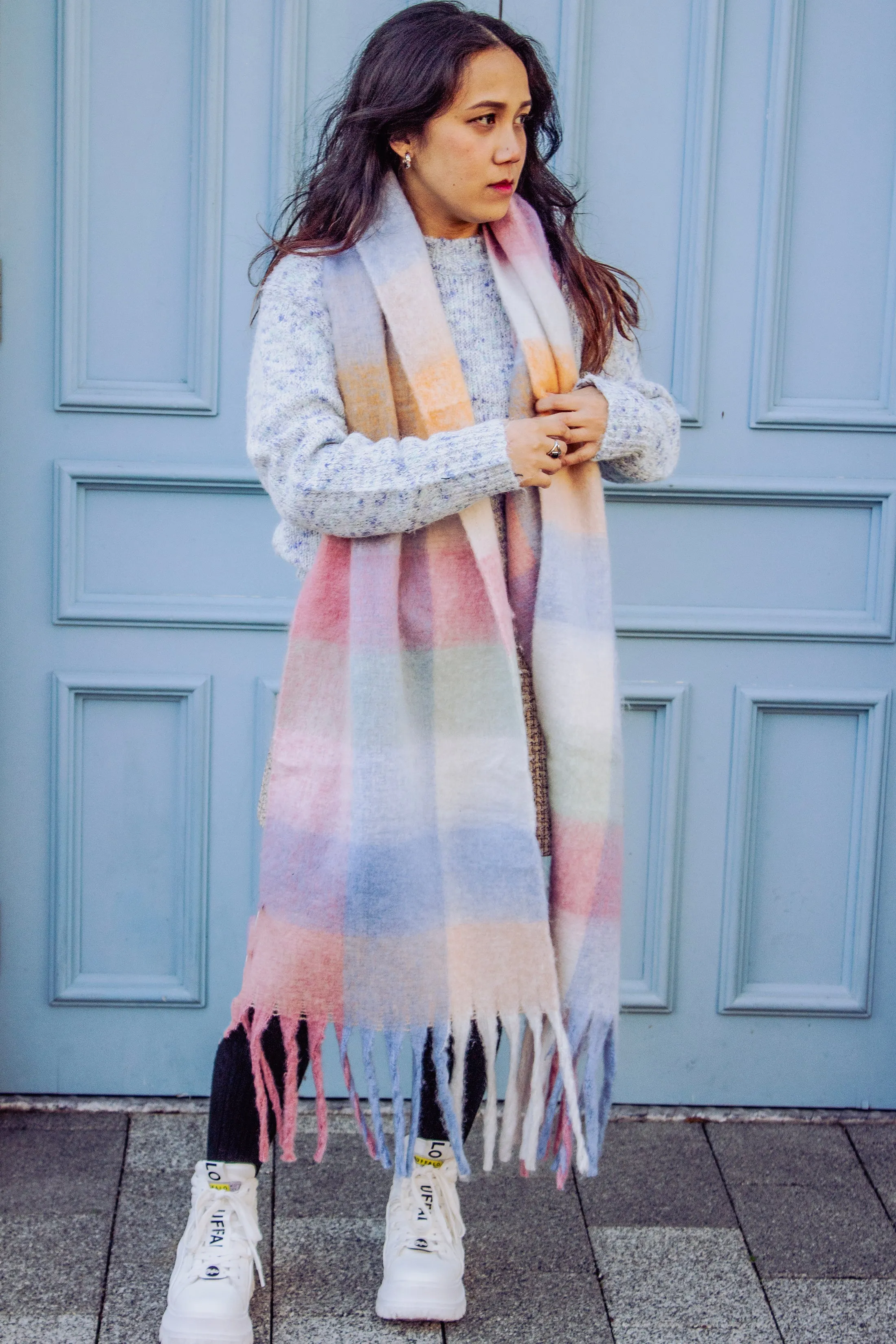 Plaid Warm Wrap Scarf