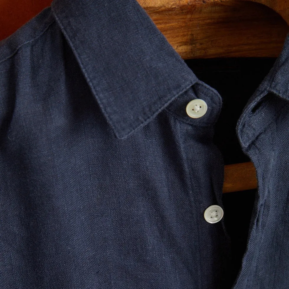Portuguese Flannel Linen LS Shirt Navy